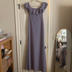 NWT Lavender Purple Ruffle Off the Shoulder Dress